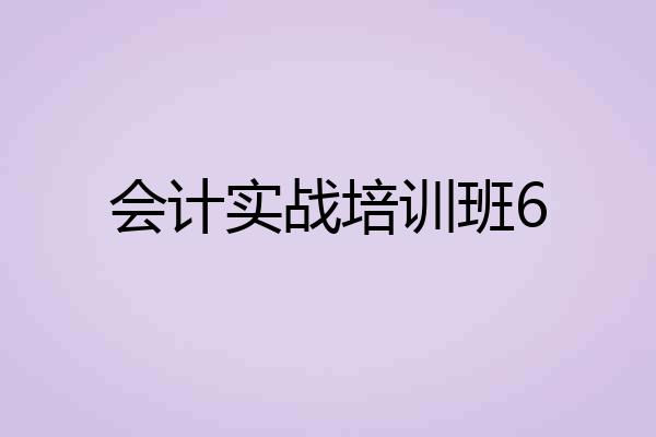 会计实战培训班6