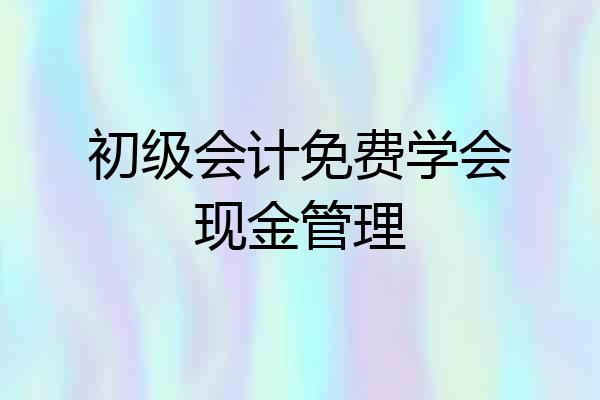 初级会计免费学会现金管理