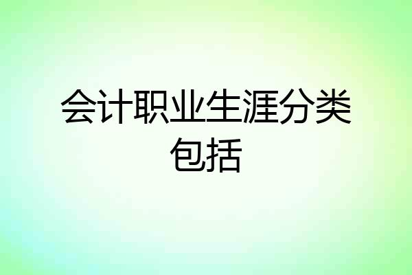 会计职业生涯分类包括