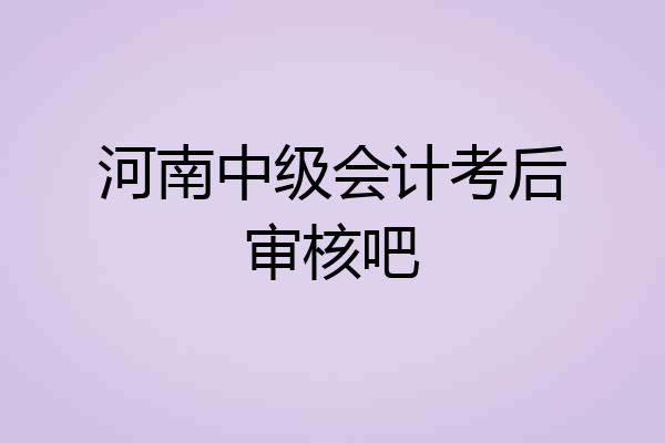 河南中级会计考后审核吧