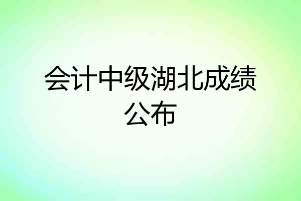 会计中级湖北成绩公布