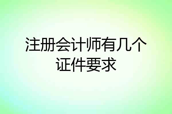 注册会计师有几个证件要求