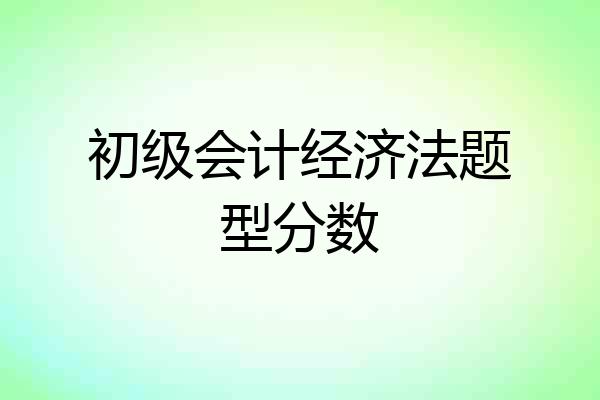 初级会计经济法题型分数