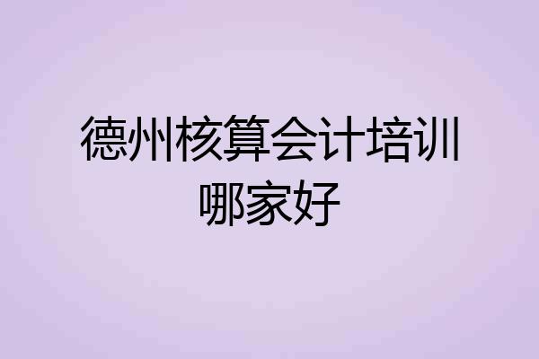 德州核算会计培训哪家好