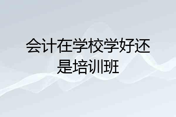会计在学校学好还是培训班
