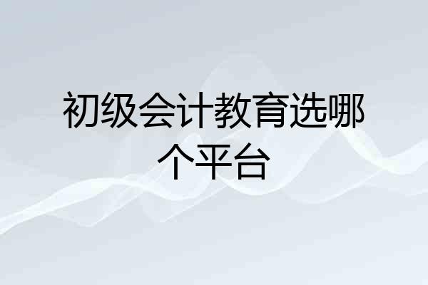 初级会计教育选哪个平台