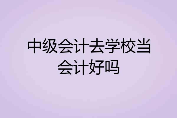 中级会计去学校当会计好吗