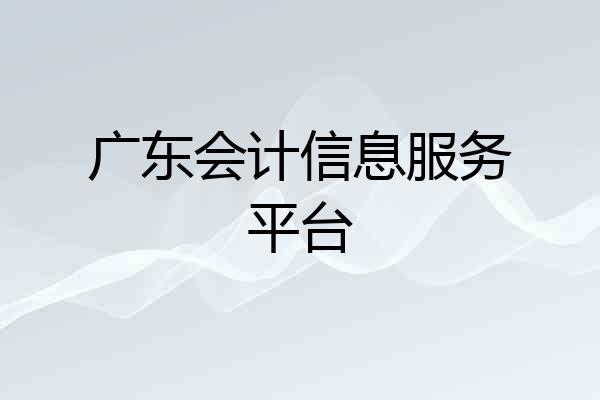 广东会计信息服务平台