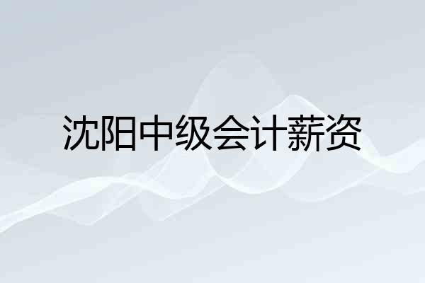 沈阳中级会计薪资
