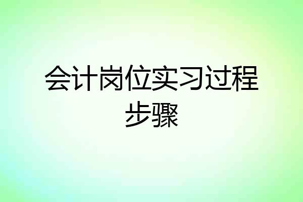 会计岗位实习过程步骤