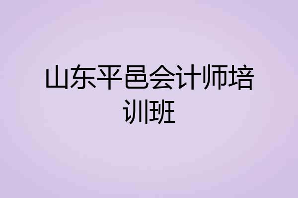 山东平邑会计师培训班