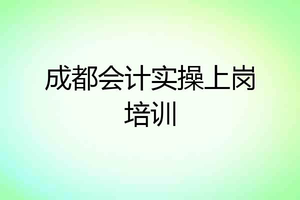 成都会计实操上岗培训