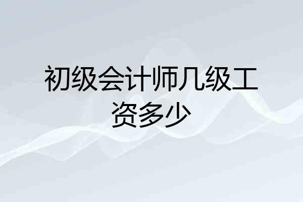 初级会计师几级工资多少