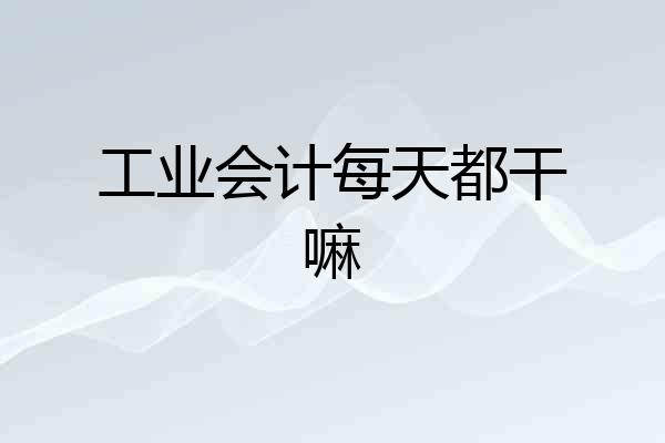 工业会计每天都干嘛