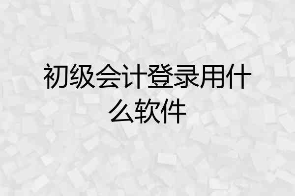 初级会计登录用什么软件