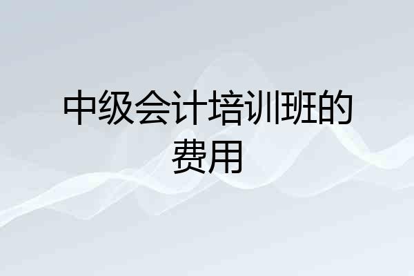 中级会计培训班的费用