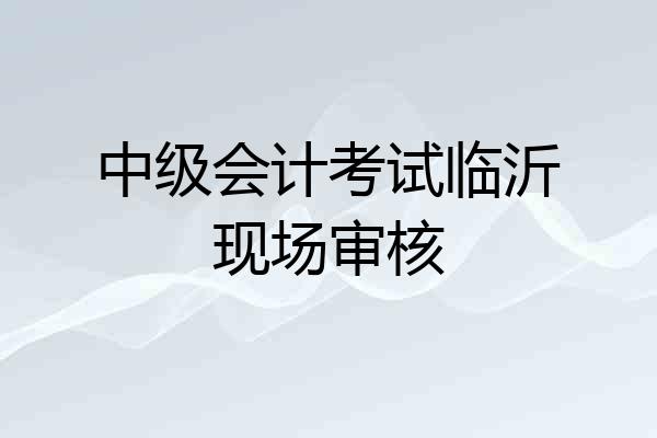 中级会计考试临沂现场审核