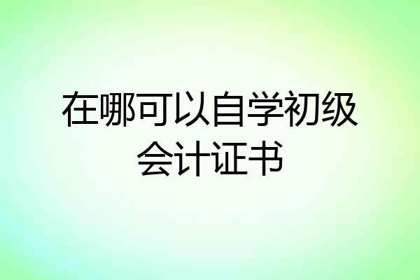 在哪可以自学初级会计证书