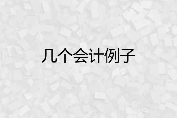 几个会计例子