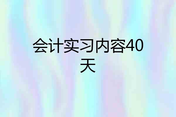 会计实习内容40天