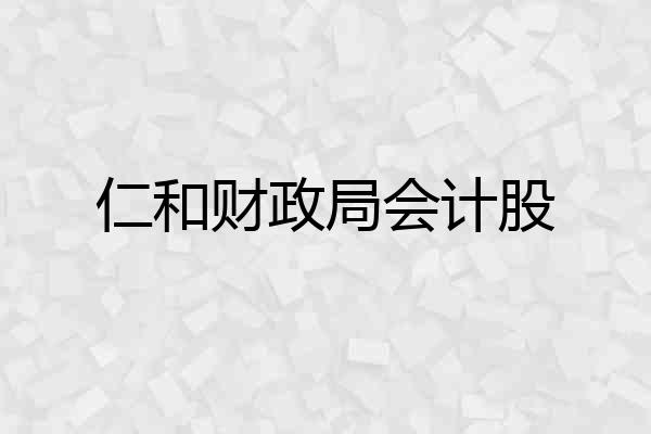 仁和财政局会计股