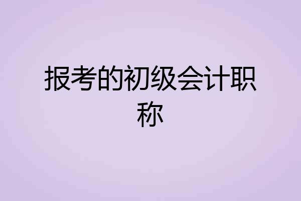 报考的初级会计职称