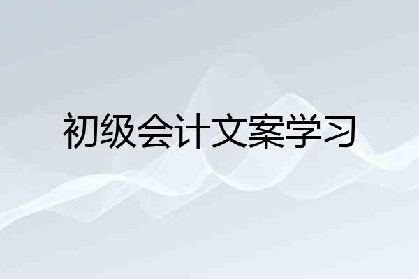 初级会计文案学习
