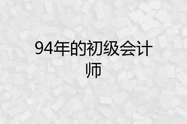 94年的初级会计师