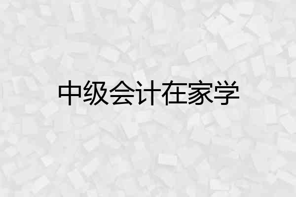 中级会计在家学