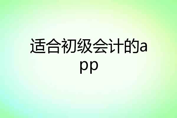 适合初级会计的app