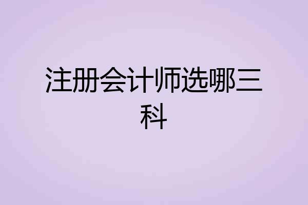 注册会计师选哪三科