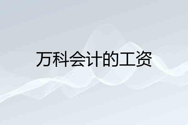 万科会计的工资