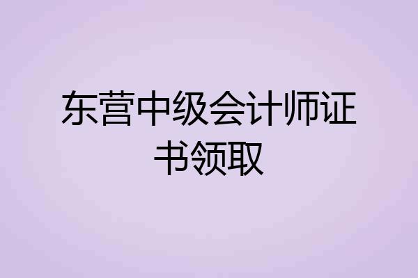 东营中级会计师证书领取