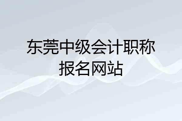 东莞中级会计职称报名网站