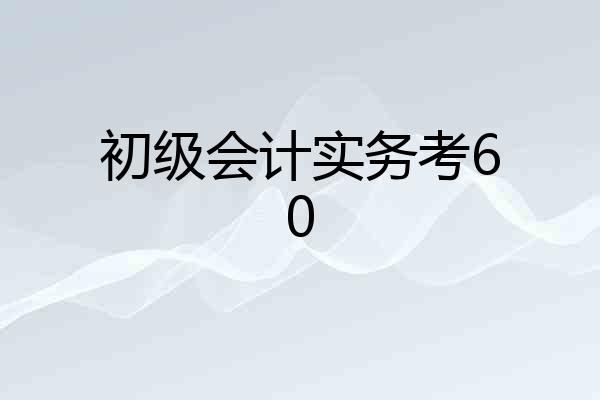 初级会计实务考60