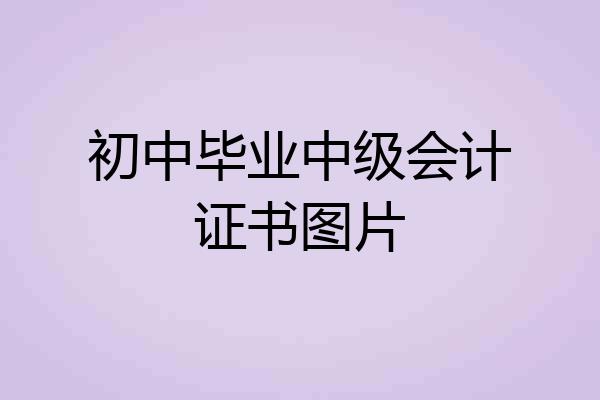 初中毕业中级会计证书图片