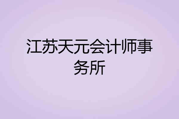 江苏天元会计师事务所
