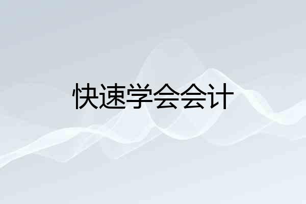 快速学会会计
