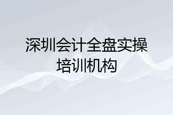 深圳会计全盘实操培训机构