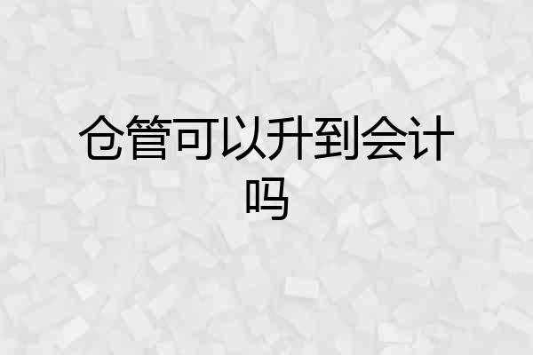 仓管可以升到会计吗