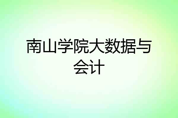 南山学院大数据与会计
