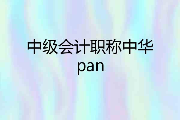 中级会计职称中华pan