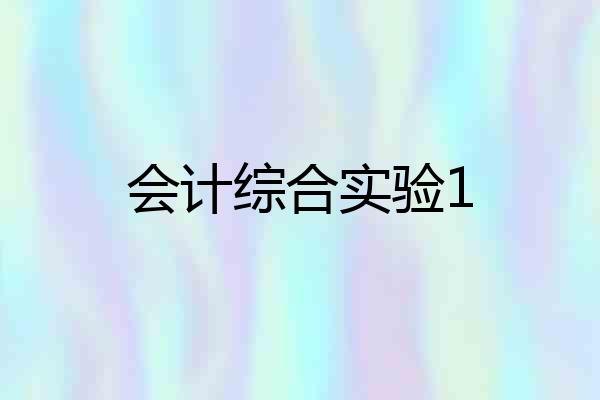 会计综合实验1