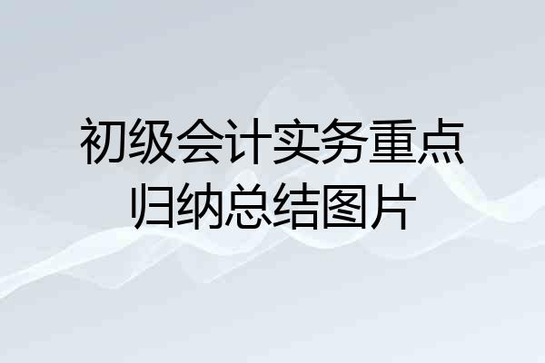 初级会计实务重点归纳总结图片