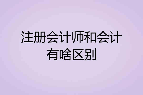 注册会计师和会计有啥区别