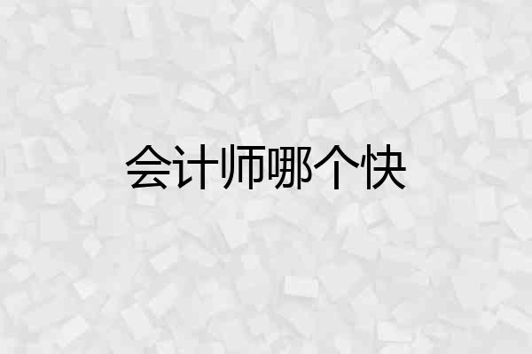 会计师哪个快