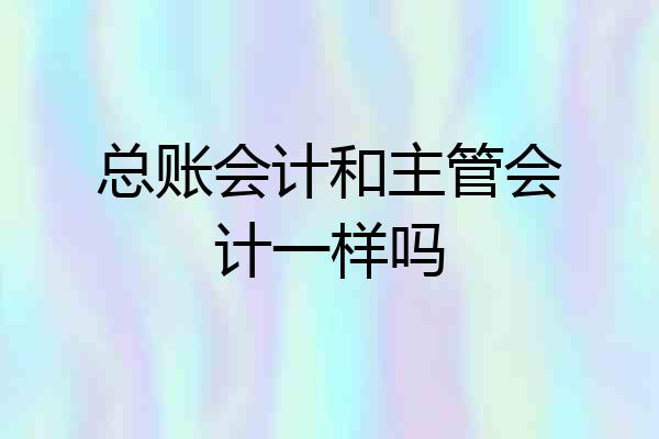总账会计和主管会计一样吗