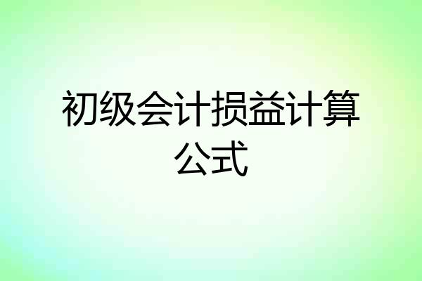 初级会计损益计算公式