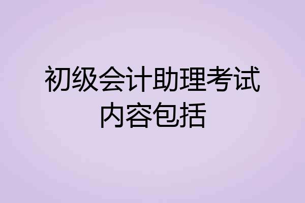 初级会计助理考试内容包括