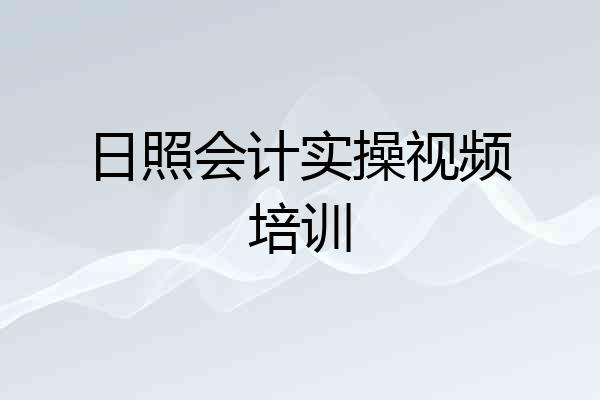 日照会计实操视频培训
